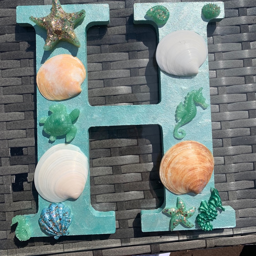 Beach themed letter H